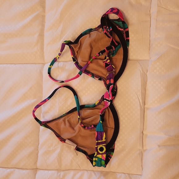 Vintage Bikini Top, Size 12 Abstract Print - Picture 2 of 3